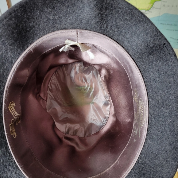 Vintage "A Gambini Firenze" Gray Fedora Hat with Feather Accent Blokecore - Picture 8 of 8